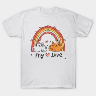 My Rainbow Cat is My Valentine T-Shirt